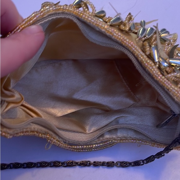 Beaded golden clutch bag - Picture 4 of 4